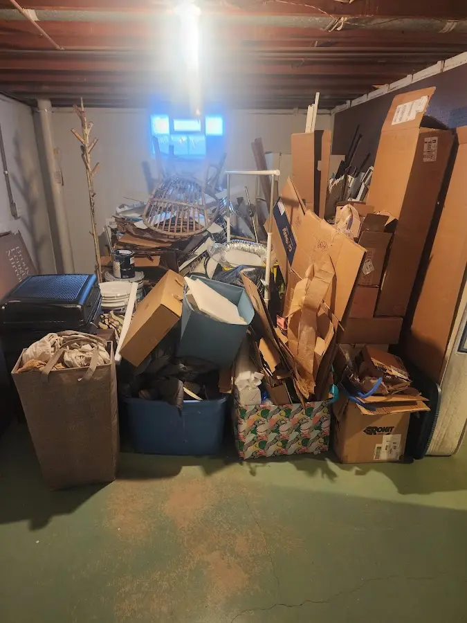 Roll-off dumpster container at job site for 20 Yard Dumpster Rental in Prestonsburg